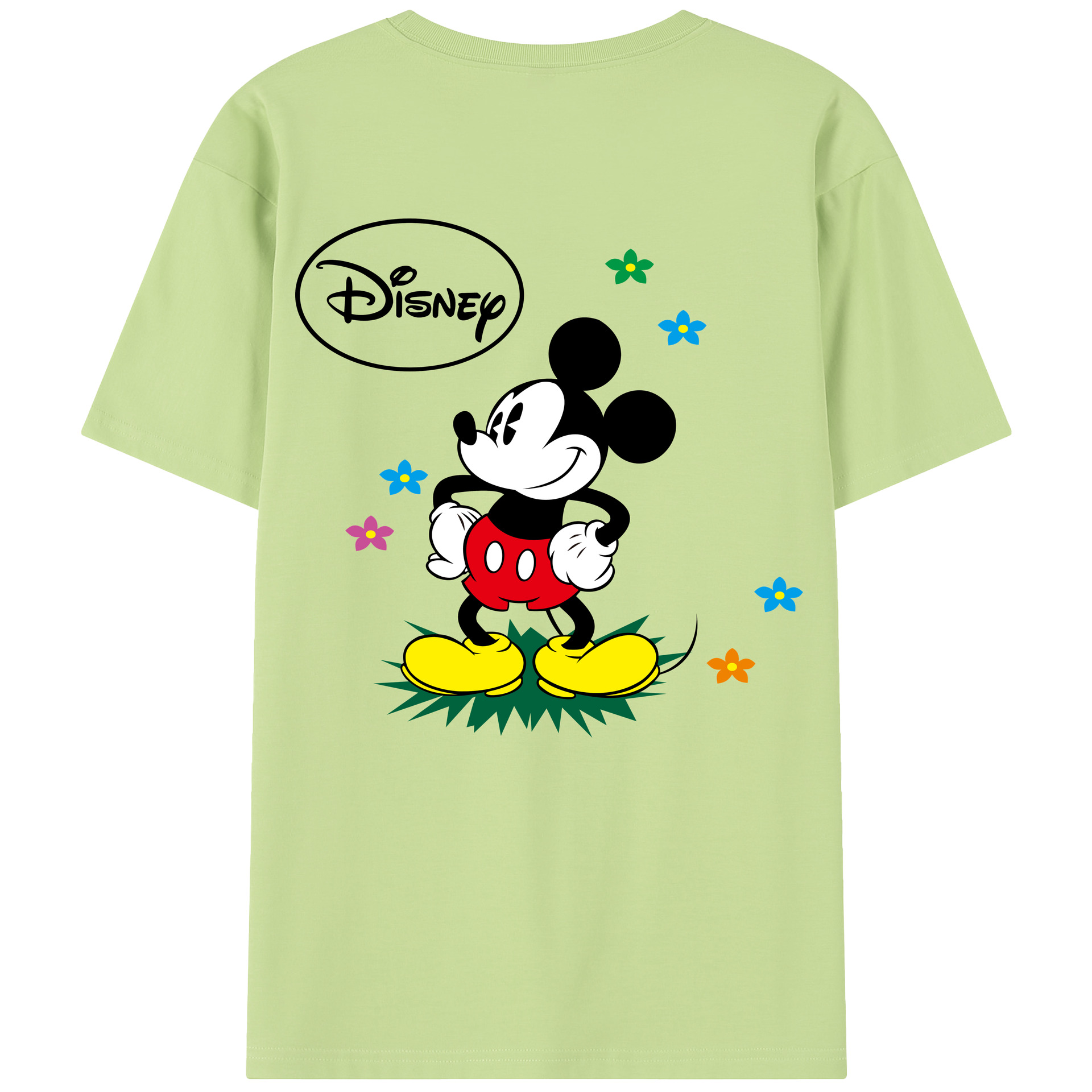 （画像用） ミッキーマウス Mickey Mouse 綿100％半袖Tシャツ（背面プリント）
